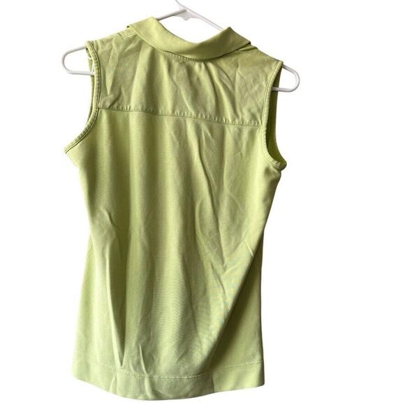 TOMMY BAHAMA GOLF Womens Green Mint Sleeveless Zip Shirt Polo Size Small Stretch - Picture 2 of 10